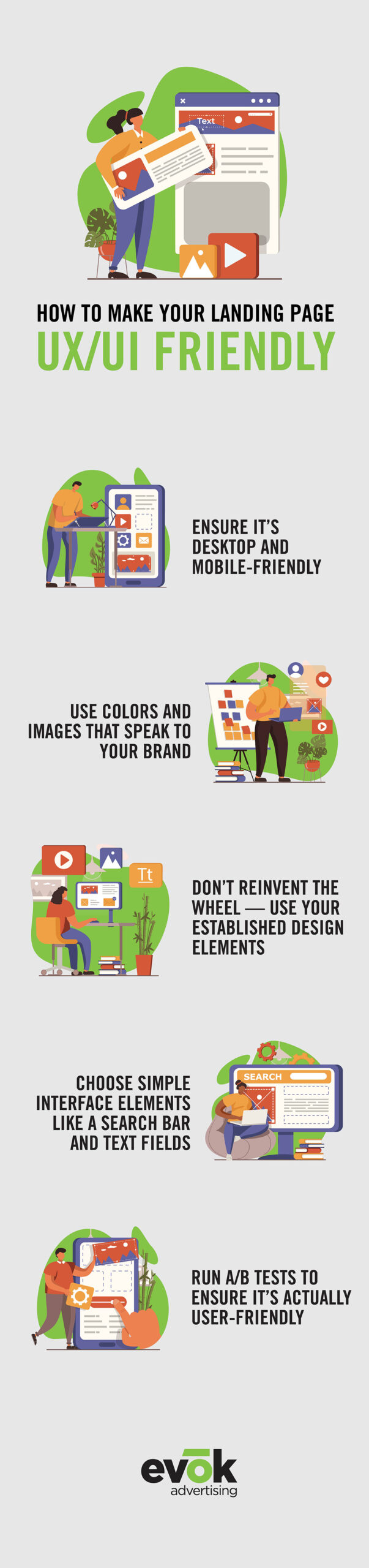 Flat Design | Evok Advertising How to make your landing page UIUX Friendly by evok
